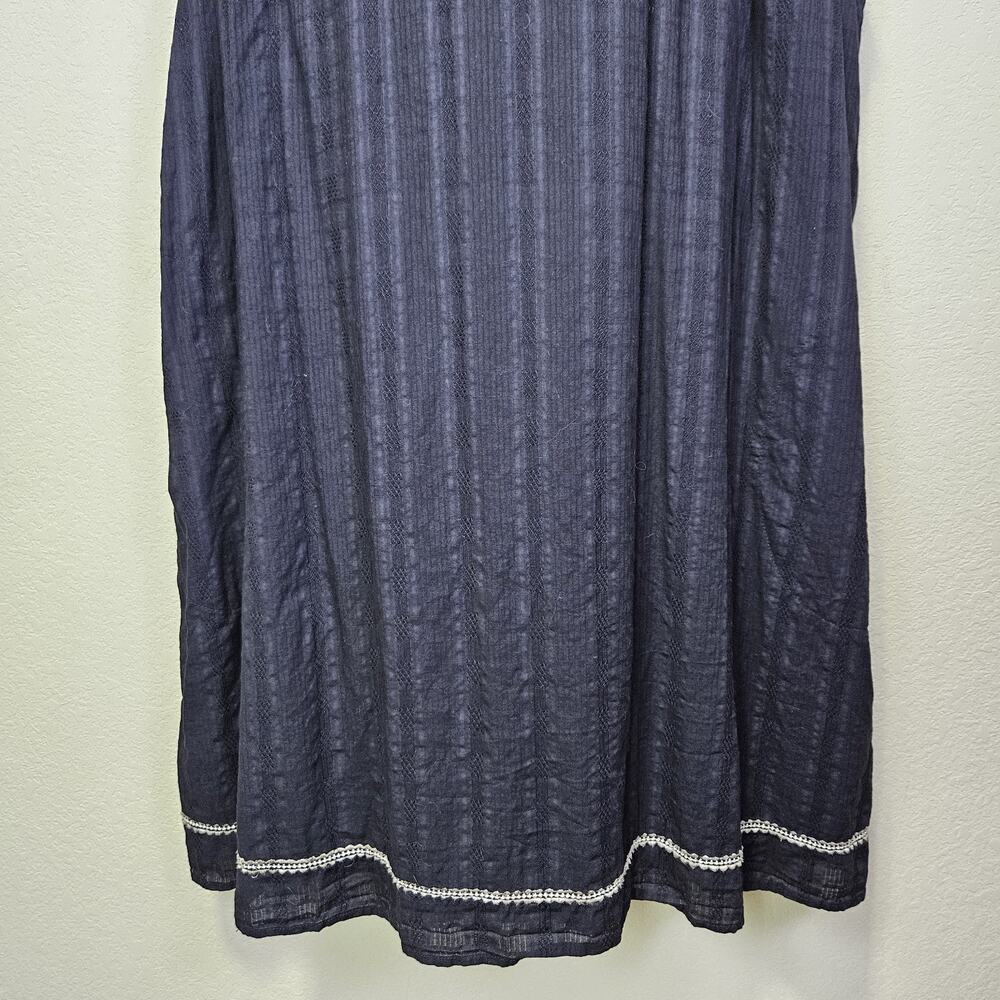 J.Jill Cotton Shift Dress 4X Embroidered Resortwear Black Quiet Luxury Beach - Picture 5 of 16